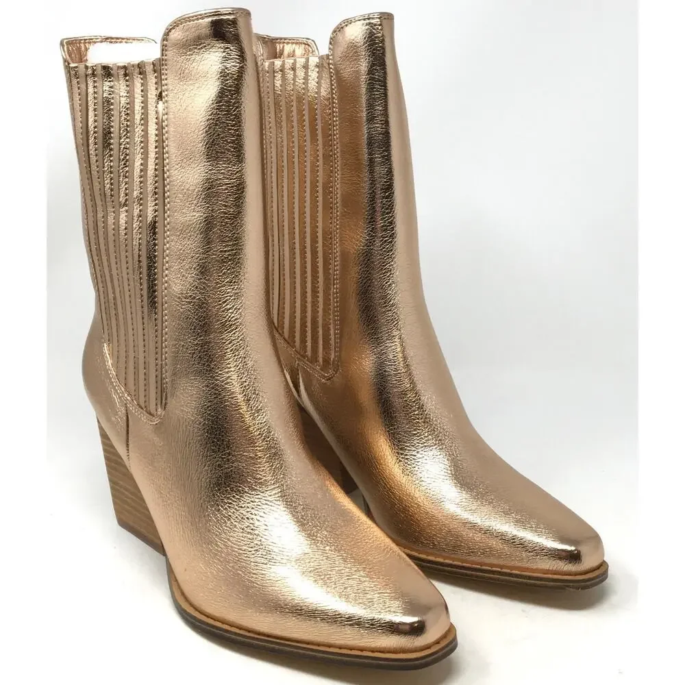 Chinese Laundry Cali Women's Size 11 Metallic Copper Stacked Heel Bootie